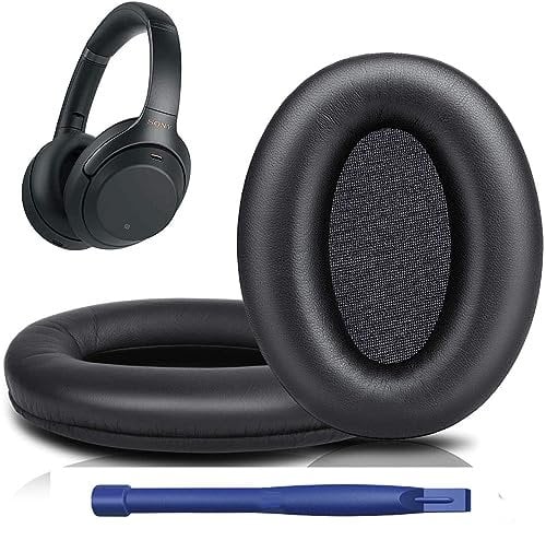 HATOFES Replacement Ear Pads Cushions for Sony WH-1000XM3 (WH1000XM3) Over-Ear Headphones, Earpads Cushions with Softer Protein Leather, Noise Isolation Memory Foam, Added Thickness (Black Colour)