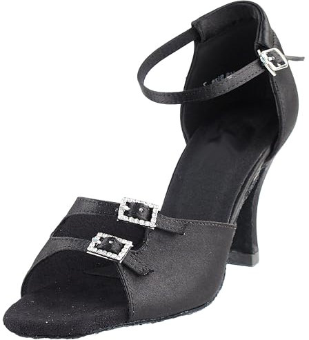 Very Fine Women's Dance Shoe Clc1620 Ballroom Latin Salsa Tango Gala 3-inch Heel, Black, 6.5 UK