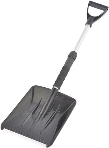 Pala Quitanieves Pala Quitanieves, Mango Telescópico Montado en Vehículo Pequeño Empujador de Nieve Pala Quitanieves Herramienta Quitanieves for Entrada Coche Jardín (Color : Black)