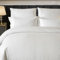 Amolavet Hotel Bettwäsche 200x200 Baumwolle Weiß 3teilig Set Bettwäsche 200x200 Mako Satin Baumwolle Damast Streifen Weiss mit Reißverschluss für Ganzjährig