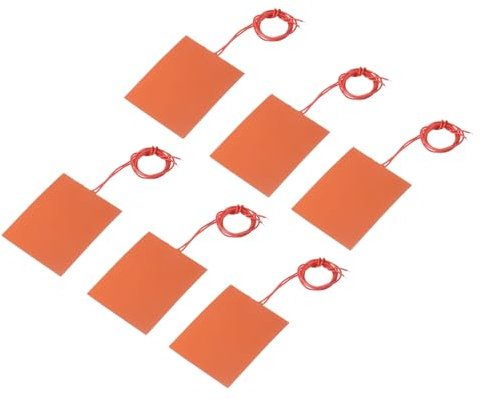 sourcing map Silikon-Heizmatte, 12V 25W Heizfolie Flexible Heizplatte 100mmx80mm Heizmatte für konstante Temperatur, Packung mit 6 Stück