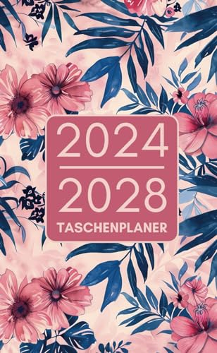Taschenplaner 2024-2028: 5 Jahres Kalender | 60 Monate von Januar 2024 bis Dezember 2028 | Monatsplaner Format A6 Agenda - Organizer
