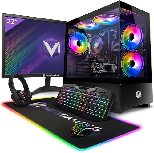 Vibox I-82 Gaming PC Set Komplett • Monitor 24 Zoll • AMD Ryzen 3 3200G 4,0 GHz • Radeon Vega 8 • 16 GB RAM • 480 GB SSD • Linux OS • WiFi