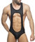 Herren Jockstrap Straps Bodysuit Sexy Body Stringbody Ärmellos Männerbody Unterhemd Unterwäsche Männer String Straps Slips Jumpsuit Stretchy Einteilige Shirt Tank Top Dessous (Polyester, Scwarz-L)