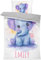 Pictogogo Wasserfarben Elefant-Design Kinderbettwäsche für Mädchen und Jungen, Personalisierte Bettwäsche mit Namen, Komplett Set mit Reißverschluss, Oeko-TEX Standard 100, 135 x 200 cm