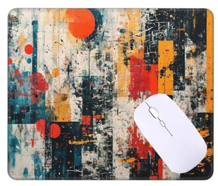 Mousepad Retro Abstract Mauspad Kleine 60 x 40 x 0.3 cm, mit Rutschfester Gummiunterseite, Wasserdichtes Mouse Pad, Mini Gaming Mauspad für Damen, Herren, Kabellose Maus Laptop Büro Zuhause T-3299