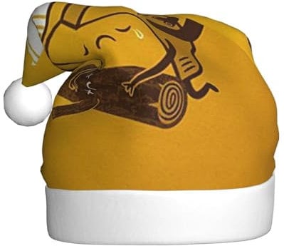 Cute Crying Chainsaw Print Christmas Hat, Santa Hat Holiday For Adults Unisex, Xmas Hat For New Year Festive Party Christmas Supplies