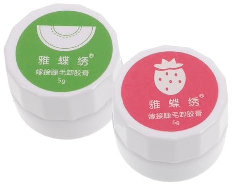 CRILSTYLEO False Eyelash Glue Remover 2pcs Lash Adhesive Removal Tool Gentle on Natural Lashes Efficient Quick Non-damaging Fruity Scent for Lash Extensions
