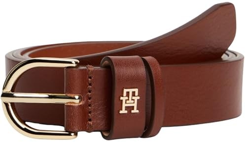 Tommy Hilfiger Damen Gürtel Essential Effortless 2,5 cm Ledergürtel, Braun (Winter Cognac), 75 cm