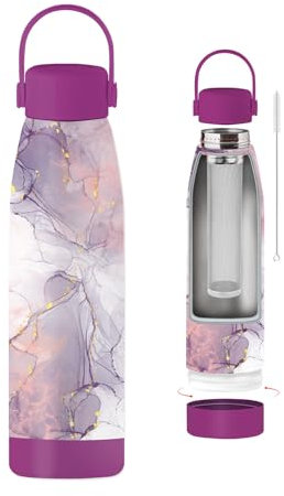 THE STEEL BOTTLE - Bottiglia Termica per tisane e infusi in Acciaio Inox, Isolamento a Doppia Parete, 500 ml, Ermetica, Borraccia Portatile (VIOLET)