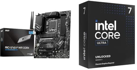 MSI Pro B760-P WiFi DDR4 Carte Mère + Intel® Core™ Ultra 7 265KF processeur pour PC de Bureau 20 cœurs
