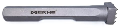 WERHE® HEX28 Burin à bâton 16 dents 220mm de long, carré 36mm - Burin pour marteau piqueur électrique - Marteaux à douille, pour le martelage du béton