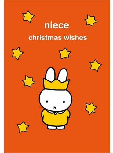 Miffy Christmas Card Niece Rabbit Stars Wishes - Cute Festive Xmas Card