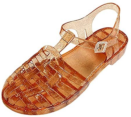 Sandali da Donna in Gomma,Sandali Unisex in plastica Trasparenti,Scarpe da Spiaggia Classici con Fibbia Trasparenti,Stivali di Gomma in plastica Cristallo per Casa