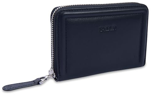 SADDLER Annie Leather RFID Clutch Wallet Purse for Women, 14cm Black | Includes tissue wrapping inside a presentation gift box, YKK metal zippers, floral lining and a dedicated coin pocket.