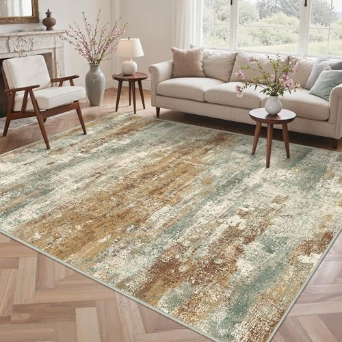 BEIMO Moderner Groß Wohnzimmer Teppich, Waschbar & rutschfest, 200x290 cm | Abstrakt Design, Großer Weicher Kurzflor Carpet, Rutschfest, Für Küche und Bettvorleger Schlafzimmer, Pflegeleicht