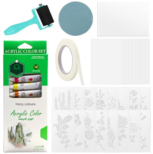 Gel Plates for Printing, Gelli Plate Printing Kit, Fully Equipped | With A5 Gel Plate, 12-Color Pigments, A5 Printmaking Paper, and Essential Tools for Card Making, Scrapbooking, Arts & Crafts