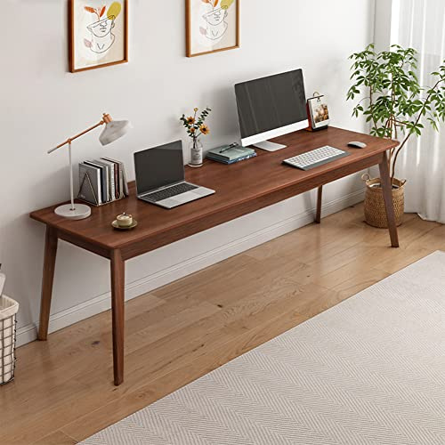 NELYE Extra Langer Schreibtisch aus Holz - 160 x 50 x 75 cm für 2 Personen | Modern Groß PC-Tisch, mit Beinen aus Massivholz, Geeignet für Heimbüro, Einfache Installation