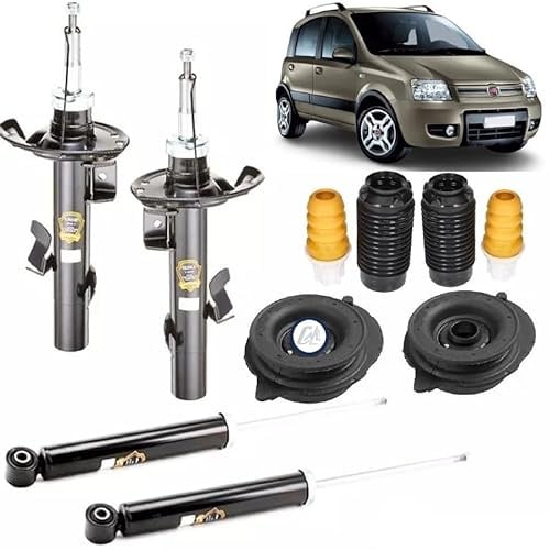 KIT 4 AMMORTIZZATORI ANT+POST + SUPPORTI + TAMPONI PER PANDA 169 4x4 Nat. Power
