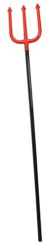 P'tit Clown - Trident Diable - 55 cm - Devil Fork - Fourche Rouge en Plastique - Accessoire Déguisement Halloween, Cosplay, Fêtes Costumées, Soirées à Thème, Carnaval et Décorations