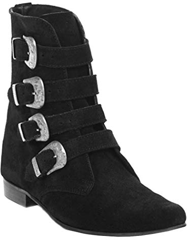 Boots & Braces - Winkelpiker 4 Schnallen Suede schwarz Größe 38 (UK4)