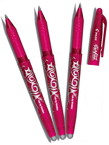 Pilot Frixion Tintenroller (radierbar) 3 Stück Conipa-Set | Verschiedene Farben zur Auswahl (Pink)