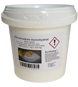 Zitronensäure 1 Kg im Eimer, reine Lebensmittelqualität E330 kristalin