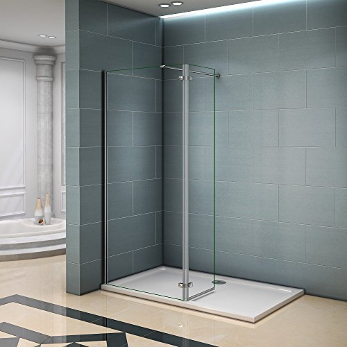 Paroi de douche 90x200 avec retour pivotante 40cm et la barre de fixation 140cm paroi de douche à l'italienne