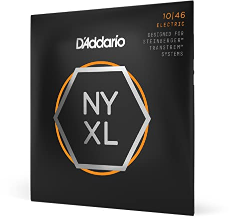 D'Addario NYXLS1046 - Corde avvolte in nickel per chitarra elettrica, scalatura leggera normale, doppio pallino, 10-46