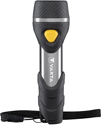 VARTA Taschenlampe mit 5 LEDs inkl. 1x AA Batterien, Day Light Multi LED F10 Leuchte, Taschenleuchte mit Anhänger, Lampe ideal für Haushalt, Angeln, Garage, Notfall, Stromausfall, Outdoor