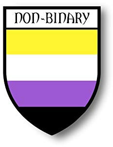 Akachafactory Aufkleber Sticker Wappen Flagge flaggen Fahne Rainbow Genderqueer Non Binary