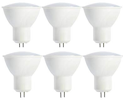 COUSON Bombilla Led Gu5.3 / MR16 8W 12V Luz Amarilla Cálida 3000K Pack de 6 Unidades