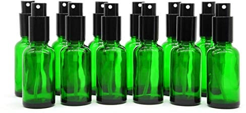 Yizhao 30ml Green Glass Spray Bottle for Essential Oils, Small Empty Fine Mist Spray Bottle, for Cleaning, Aromatherapy, Cosmetic Sprays, Hair –24 Pcs