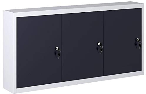 Festnight Wand-Werkzeugschrank Industriedesign Hängeschrank Metallschrank Grau und Schwarz 120 x 19 x 60 cm (B x T x H)
