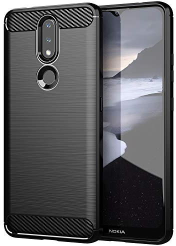 FanTing Hülle für Nokia 2.4, Soft TPU Ultradünn Weich Silikon Schutzhülle, Hüllen für Nokia 2.4 (Schwarz)