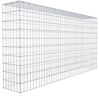 GABIONA Gabione zur Erweiterung (L x H x T cm: 200 × 100 × 30) – Steinkorb aus 4 mm Draht, C-Ring Verschluss mit Gratis-Zange – für Erweiterung in der Höhe, ohne Bodengitter – Gabionenzaun