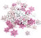 Logbuch-Verlag Lot de 48 petites fleurs à disperser en bois rose et blanc pour décoration de table baptême mariage anniversaire fille