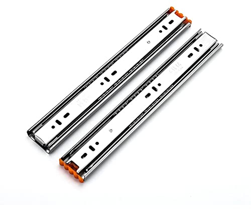 1 Paar Schubladenauszüge aus Edelstahl,Schubladenschienen Kugelführung Auszugsschienen, 3 Falten,45mm Breit,Seitlich Montiert, für Alle Schubladen,Stumm(Size:50cm(20in))