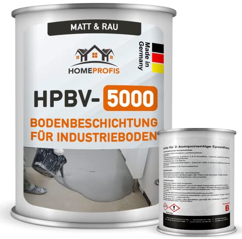 Home Profis®matter Werkstattboden | rutschfeste Dickbeschichtung (15m²) | 30 Farben | Hoch belastbarer Industrieboden | 2K Epoxidharz Verlaufsbeschichtung | RAL 7030 Steingrau | HPBV-5000