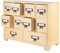 PACKGILO Chinesischer Apothekerschrank im Vintage-Stil, Holz, mit Schubladen und Etiketten, rustikaler Bibliothekskartenkatalogschrank, Schreibtisch-Medizinschrank, Organizer, Kräuter, Teebeutel,