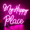 SIGNSHIP my happy place Luz de neón LED neón para decoración de paredes, luz de neón de letras USB gran pared acrílica de arte para decoración de habitaciones, Sala de juegos, bar y fiesta