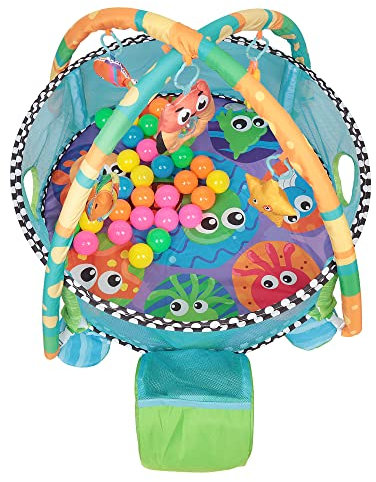 Tapis d'éveil 3 en 1 avec motif tortue - Tapis d'éveil - Tapis d'éveil - Tapis d'éveil,3 en 1 Activités Bébés Gym Tapis De Jeu & Ball Fosse avec maille Cotés