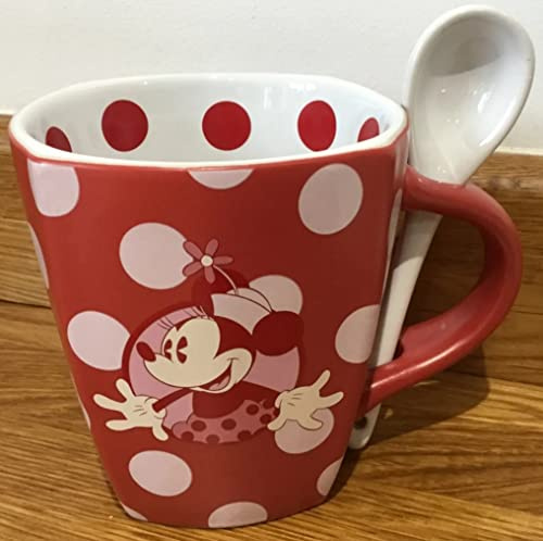Disney Parks Minnie Mouse Red & White Spot Mug and Spoon