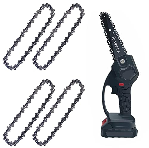 4 Piezas Cadenas de Sierra: Cadena de Mini Motosierra de 4 Pulgadas, Cadena de Repuesto de Motosierra Motosierras Sección 28 para Recortar Accesorios de Cadena de Repuesto de Motosierra