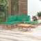 Yolola Gartenmöbel Set Bambus Gartenlounge mit Grünen Kissen Loungemöbel Terrasse Garten Lounge Sofa Outdoor Couch Ecksofa Garten Set Sitzgruppe Garten Sofagarnitur Lounge Set Terassenmöbel 8-TLG