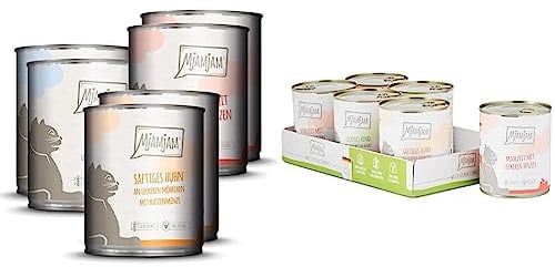 MjAMjAM - Premium Nassfutter für Katzen - Probierpaket, 6er Pack (6 x 800 g) & - Premium Nassfutter für Katzen - Mixpaket I - Huhn, Rind