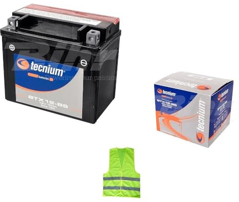 Compatible avec Kawasaki 650 ER-6n 2006 année Batterie TECNIUM YTX12-BS Batteries 10 AMP PRETES A Usage SPECIFIQUE Moto Scooter 150X87X130MM