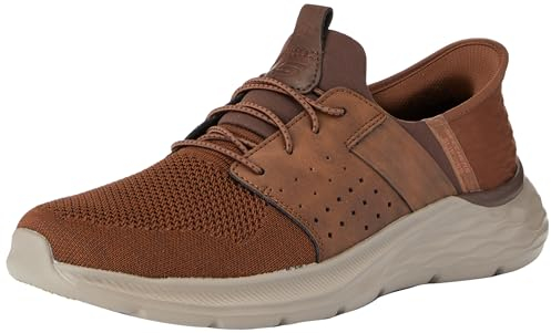 Skechers Garner-Newick 210803, Sin Cordones Hombre, Dark Brown Textile/Synthetic, 46 EU