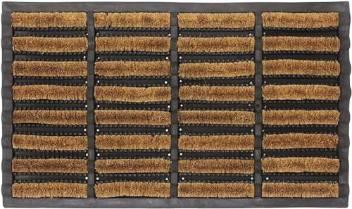 4All Door Mat 40x60cm – Heavy Duty Coir Door Mats Outdoor with Non-Slip Rubber Back – Durable Super Absorbent Machine Washable Outdoor Mat for Mud, Rain, and Dirt Control (40x60cm Pack of 1)