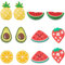SUNNYCLUE 6 styles 12 pcs Perles de Silicone de Fruits Perles Focales en Silicone en Vrac Grandes Breloques Souples en Caoutchouc 3d Mignonnes Percées au Centre Grosses Perles D'Espacement en Vrac pou